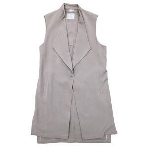 Soia & Kyo Women's Tan Longline Drape Sweater Vest Size Large